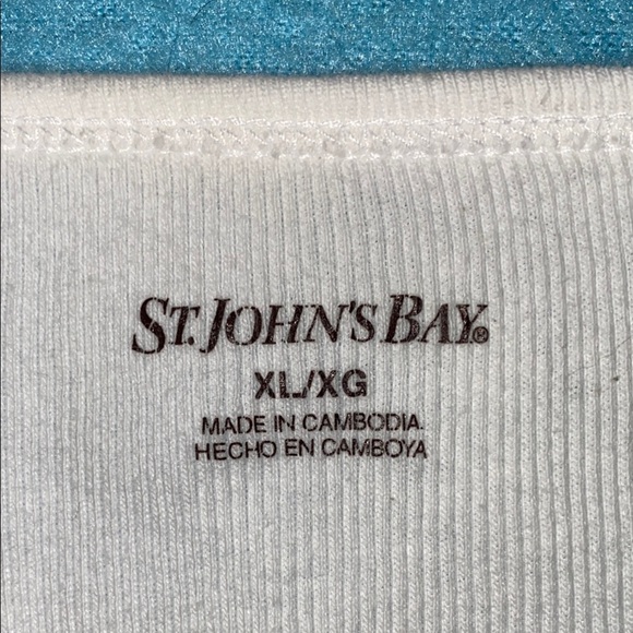 St. John’s Bay tank top white with gold accents ribbed textured stretchy size XL - Picture 5 of 9